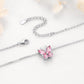 Sterling Silver Birthstone Butterfly Anklet For Women