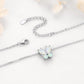 Bracelet de cheville papillon opale en argent sterling pour femme