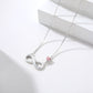 Sterling Silver Infinity Necklace With Heart Birthstone