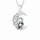 Sterling Silver Celtic Knot Crescent Moon Astronaut Moonstone Necklace