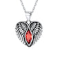 Collier coeur aile d'ange gardien en argent sterling avec pierre de naissance