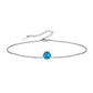 Sterling Silver Round Cut Birthstones Anklet For Women