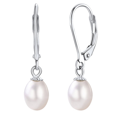Boucles d'oreilles pendantes en argent sterling avec perles