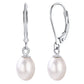 Sterling Silver Leverback Pearl Dangle Earrings