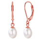 Sterling Silver Leverback Pearl Dangle Earrings