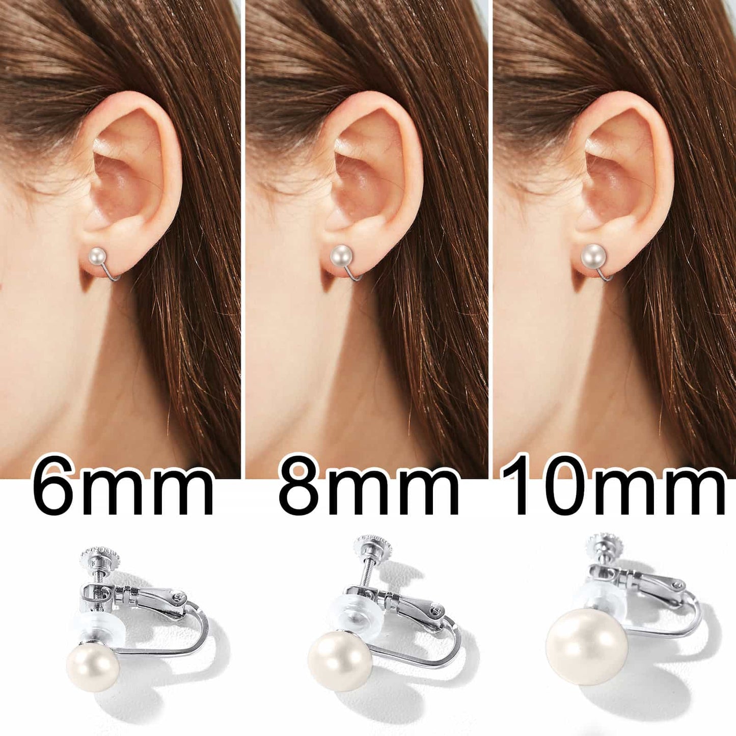 Sterling Silver Clip On Pearl Earrings For Women