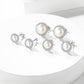 Boucles d'oreilles à tige en argent sterling avec perles et zircones cubiques