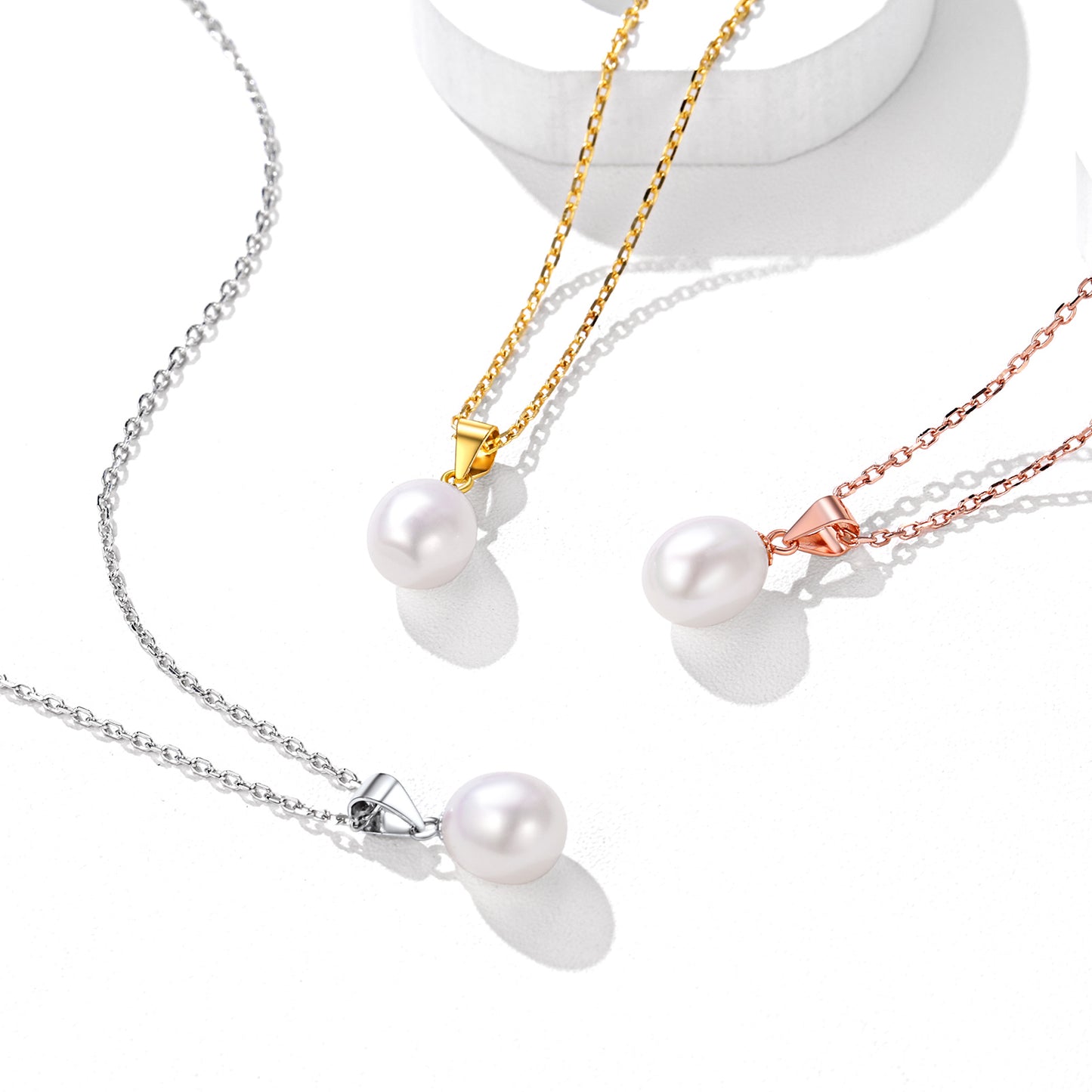Classic Sterling Silver Single Pearl Pendant Necklace