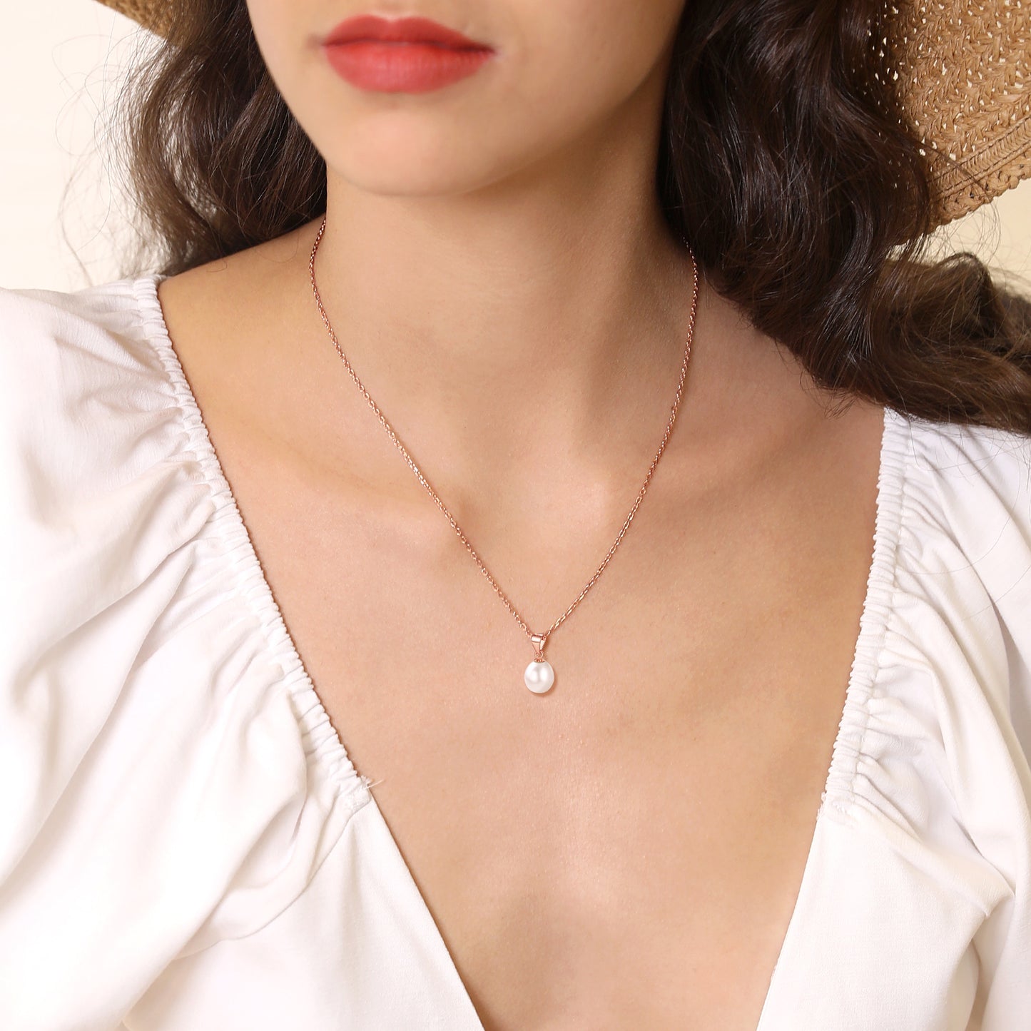 Classic Sterling Silver Single Pearl Pendant Necklace