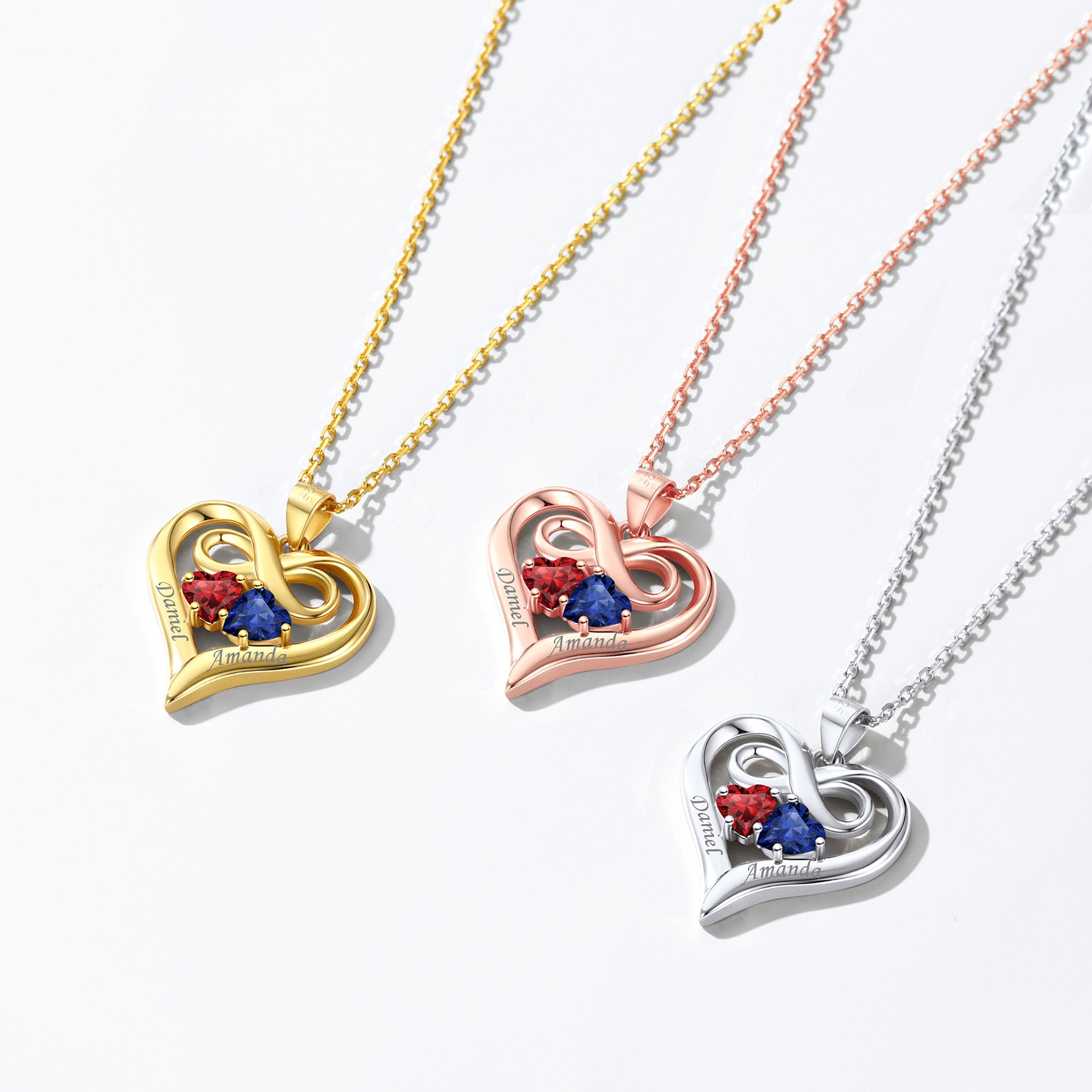 Two-Tone Sterling Silver Gemstone Birthstone Heart Pendant Necklace -  9022326 | HSN