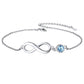 925 Sterling Silver Infinity Anklet With Birthstone